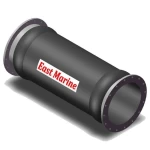 Discharge rubber hose with steel flange