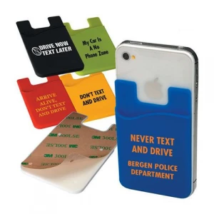 Custom cheap promotional silicone card sleeve, credit card holder phone wallet,cell phone credit card holder