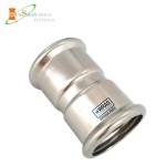 Equal coupling stainless steel press fitting with DVGW
