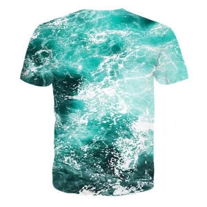 Short Sleeve Digital Printing T-shirts Round Neck Polyester Tie Dye Blank Shirt Sublimation Printing Top Tees