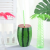 Import Novelty 600ML plastic straw cups yard cups BPA FREE watermelon shape juice cup for summer party from China