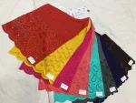 140 GSM Rayon Chikan Sequin Embroidery Fabric