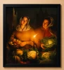 Candlelit Harvest Market – Vintage European Art Print  Museum Style