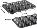 Customized Color Carbon Steel 12-Cavity Non Stick Cake Pan Muffin Pans For Kitchen Cupcake Baking Pans Bakeware Cake Mo