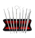 Professional Stainless Steel Dental Instrument Kit Examination Tools Set with Pouch