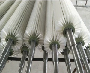 Industrial Steel Shaft Nylon Spiral Roller Conveyor Belt Cleaning Brush Roller