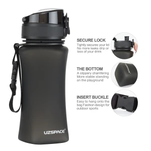 UZSPACE water bottle: Protein Shaker Bottle, 350ML BPA Free , Mix & Drink Shakes, Smoothies drink bottle