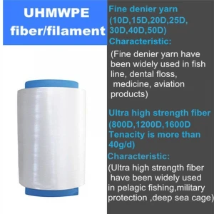 UHMWPE fibre, ultra high molecular weight polyethylene filament 10D