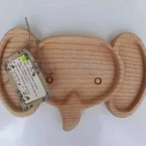 Elephant Shaped Wooden Plate