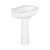 Bathroom Grade-A Ceramic Hot Selling Sanitary Ware Shell Oval Porcelain Back-to-wall Freestanding Pedestal Sink