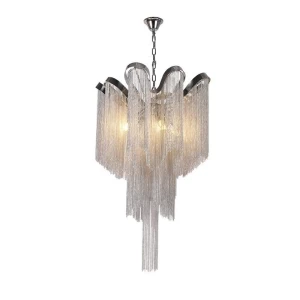Modern Luxury Golden Aluminum Chain Chandelier Light Tassel Shape Hanging Pendant lamp Hotel Villa Project