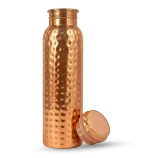 Hammered/Plain Copper Water Bottle 1 Ltr by copper style