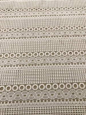 100% polyester embroidery white Chemical Guipure lace fabric
