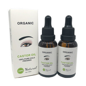 100% Pure Organic Cold Pressed Private Label Refined Hair Growth Eyelashes Eyebrows Castor Oil
