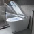 Import 110V/220V fully automatic luxury modern design electronic electric bidet siphonic flush black intelligent smart wc toilet from China