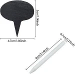 16 Pieces  Oval Shape Cheese Markers Set, Include Natural Slate Cheese Labels and Chalk Markers for Parties Dinners