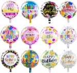 18 inch Round Inflatable Happy Birthday Aluminum Foil Balloons Helium Floating Mylar Balloon Party Decoration Supplies