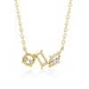 18K Gold Necklace Heart Square Waterdrop Shape Lab Grown Diamond Pendant Necklaces For Women