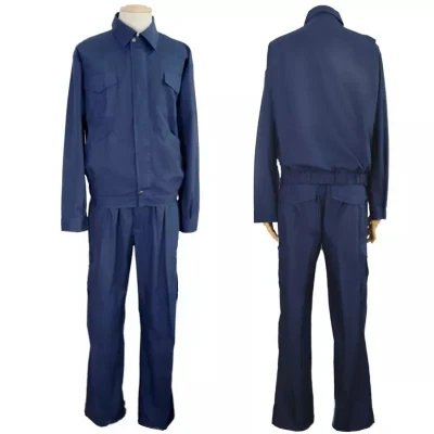 190 Grams Polyester Navy Blue Two Pieces Construction Site Cheap Adult Safety Coverall Workwear