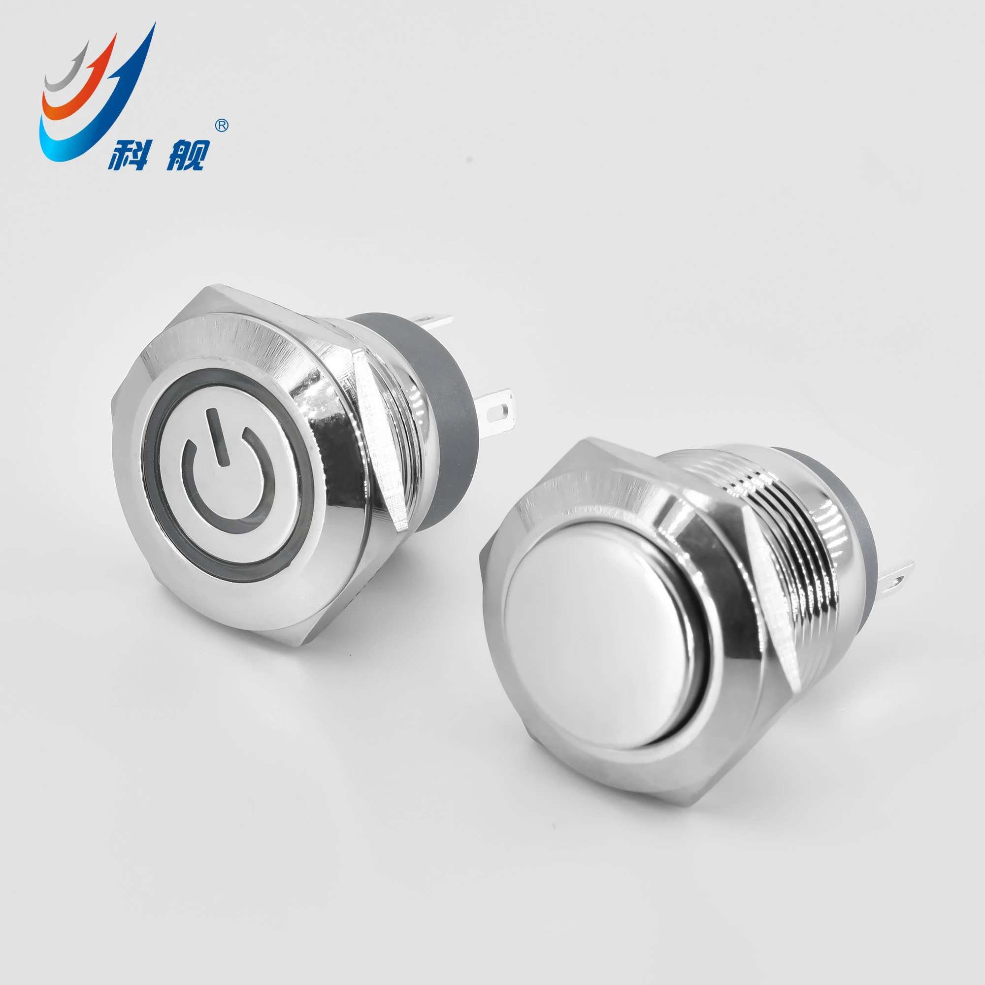 19mm waterproof metal push button switch momentary with LED /light push button switch ring