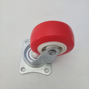 2 inch PVC/PU/ESD Swivel Caster Wheel |Red Single Axle Swivel Caster