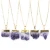 Import 2018 Accessories natural hologram crystal druzy statement fashion amethyst pendant necklace jewelry for women and girl from China