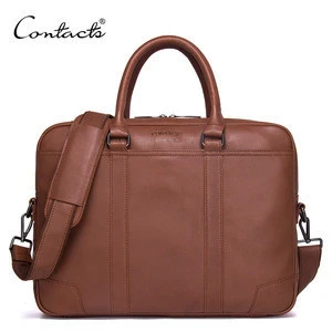 2018 New Laptop Male Top Cow Leather Briefcase with Secret Compartment