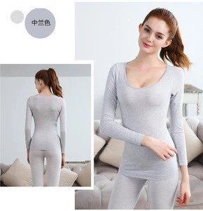 2018 new style factory wholesale U neck seamless body slimming  thin sexy thermal underwear suit  womens long johns