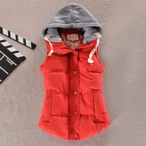 2018 Quilted Girls Ladies Red Vests with hood