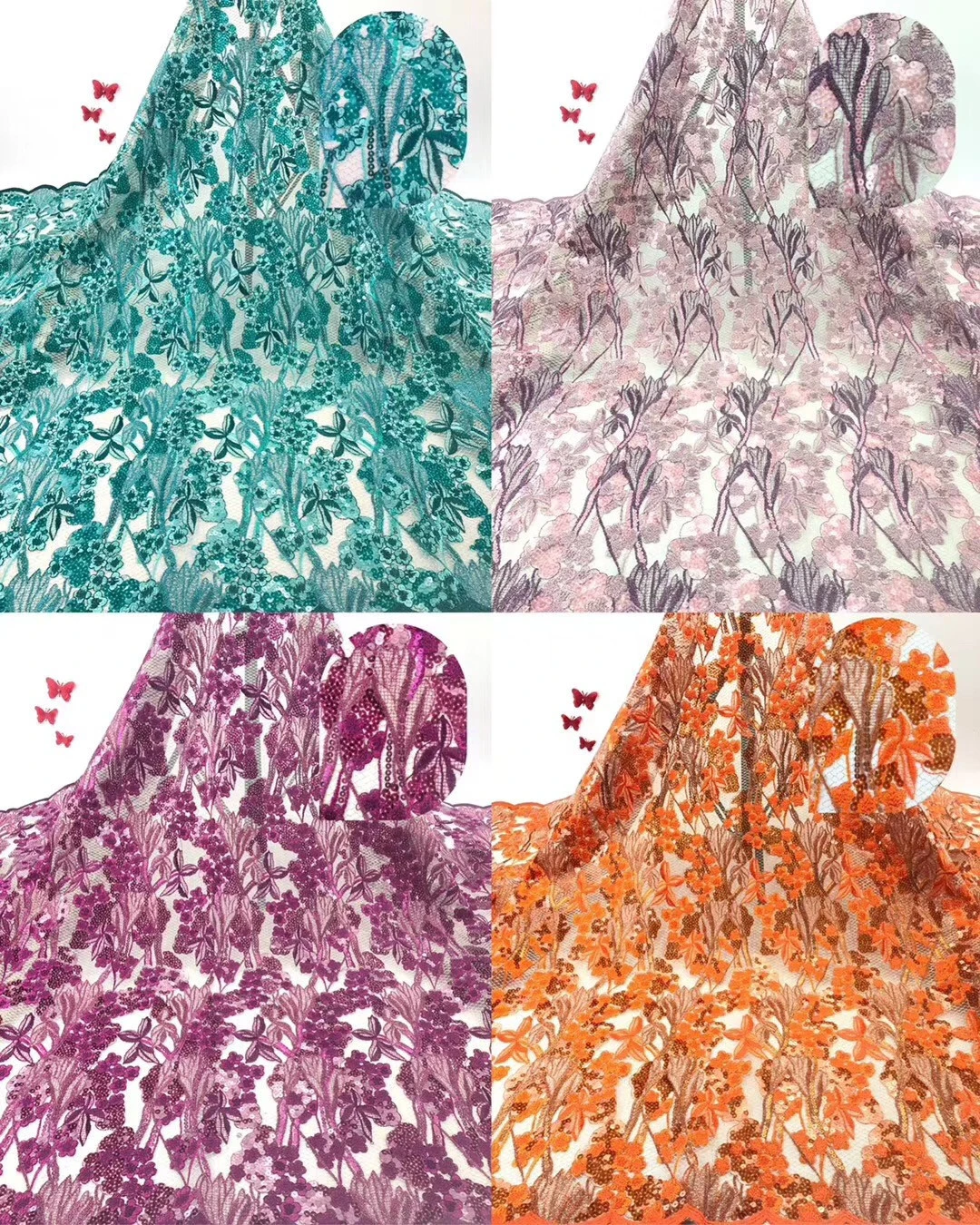2019 High quality handwork embroidery 3D floral lace fabric african fabrics 5 yards