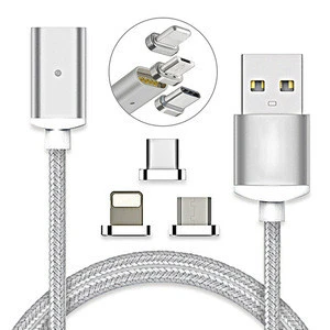 2019 trends usb 2.0 connector magnetic charging cable 3 in 1 for iphone, android, type c