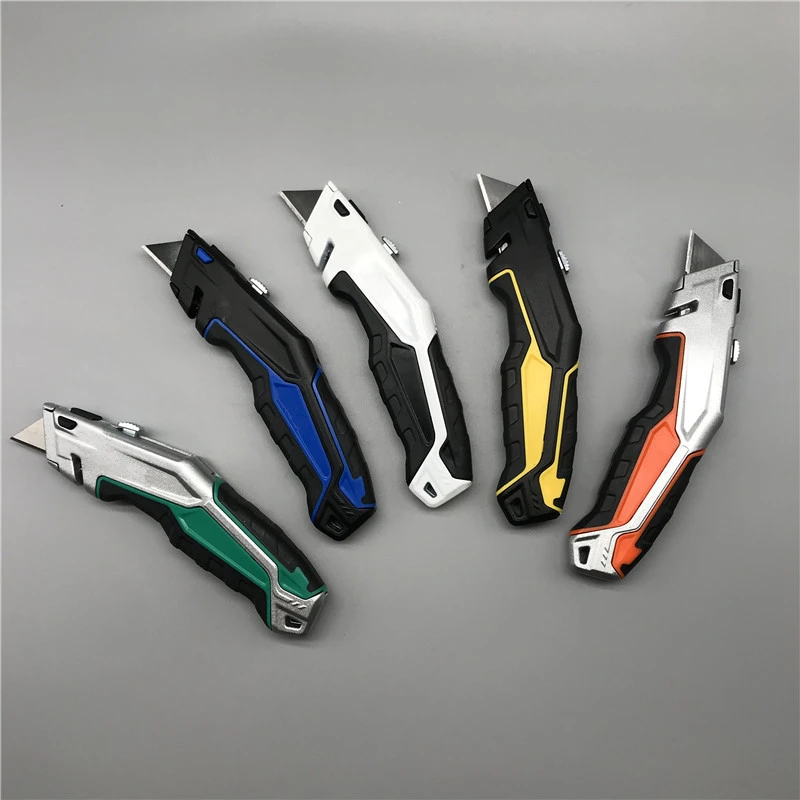 2020 Amazon top seller T style retractable heavy duty safety blade cutter aluminum utility knife