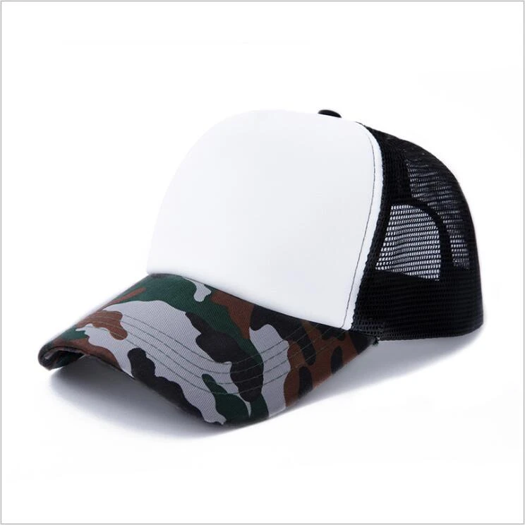 2020 Custom mesh trucker cap blacnk camo trucker hat
