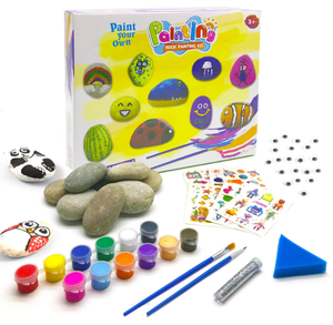 2020 Factory Direct Sales DIY Educational Toys Extra Large Arts and Crafts Mash Rock Painting Kit for Kids with 12 colors