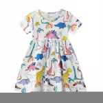 2020 Factory Wholesale Kids Clothes Print Flower Cartoon Casual Girl Dress For Daily Life