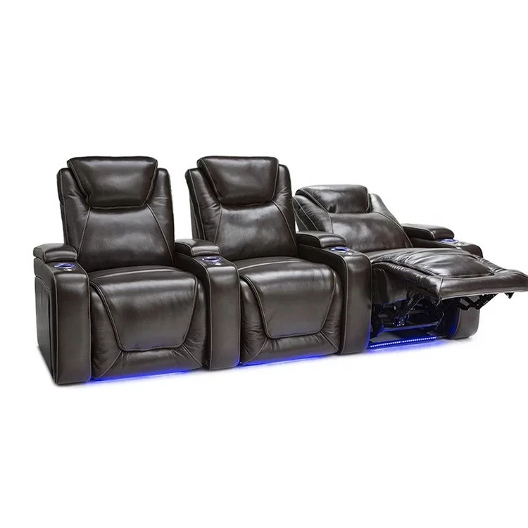 2020 Latest Design Factory Direct Sale Electric Seating Leather Home Cinema Seats Recliner Chair Movie  Home Theater Sofa