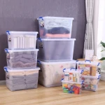 2020 top sale transparent wholesale household handled PP storage box lockable plastic boxes