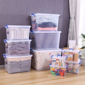 2020 top sale transparent wholesale household handled PP storage box lockable plastic boxes