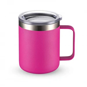 2021 double walled insulated stainless steel coffee cup with handle