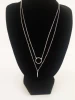 2021 new 925 sterling silver round double chain charm necklace
