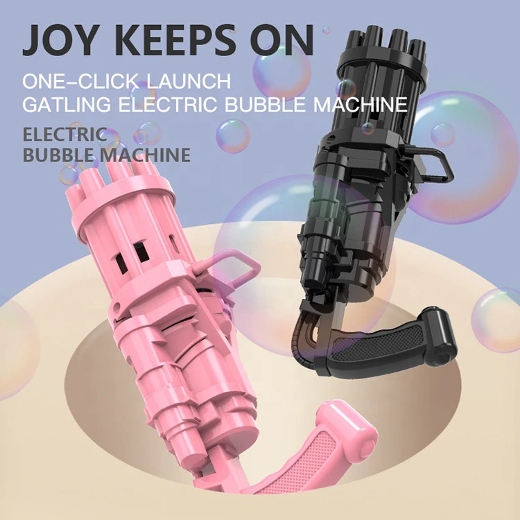 2021 New Portable Toy Blower Bubble Maker For Outdoor Activity Automatic Bubble Machine Gatling Bubble Gun