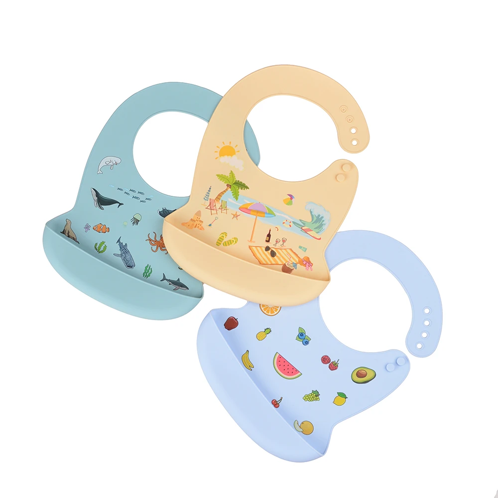 2021 New Style Soft Silicone Bibs Set for Babies