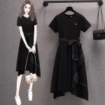 2022 Spring/Summer New Womens Fashion Casual Heavy Industry Sequins Embroidered Short Sleeve Dress
