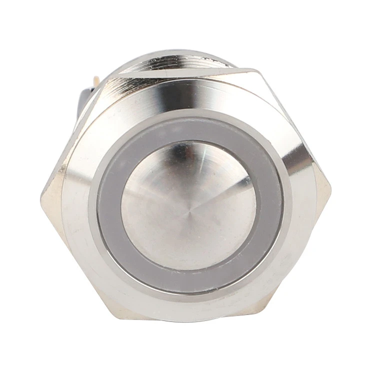 22MM 1NO 1NC Push Button Switch Domed Momentary Switch Round High Flat Head Metal Push Botton