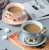 Import 230ml Nordic minimalist marbled ceramic coffee Couple cup and saucer grey and pink marble tea cups from China