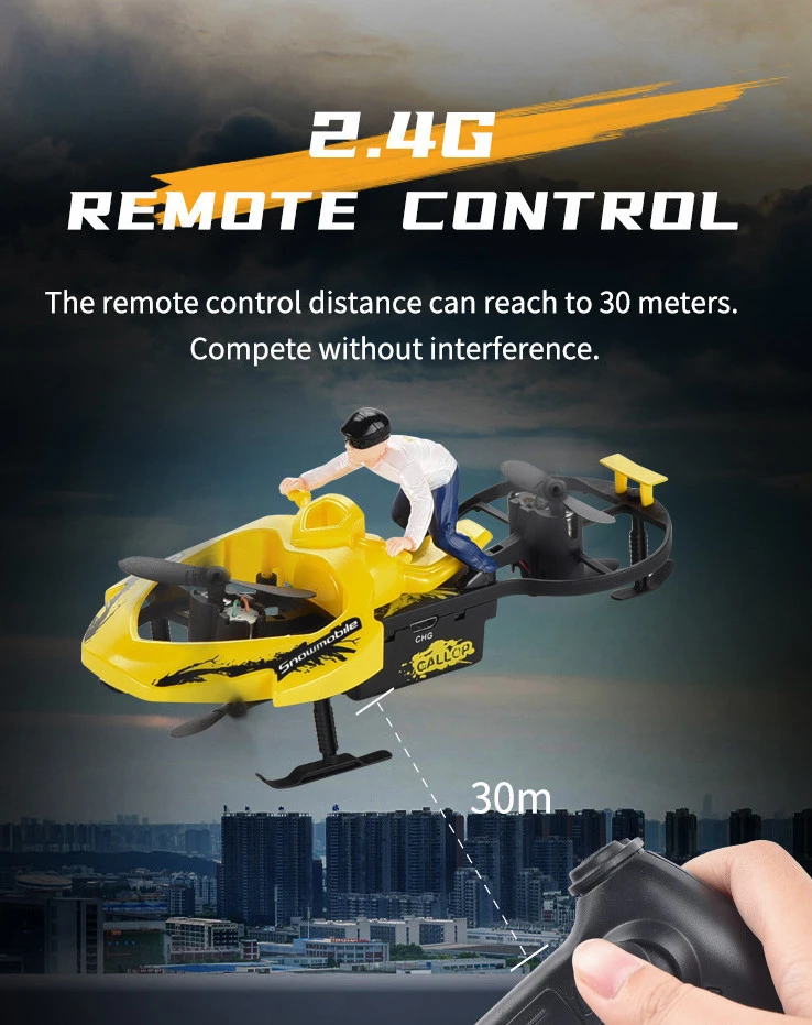 2.4G Mini Drone RC Motorcycle Drone Aircraft air Amphibious Children Flying Toys