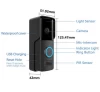 2k Smart Security Video Ring Doorbell Camera Wifi Video Doorbell with 2 receivers