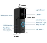 2k Smart Security Video Ring Doorbell Camera Wifi Video Doorbell with 2 receivers