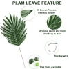 30 PCS 15.7" Large Tropical Palm Leaves with Stem Fake Leaves Tropical Party Hawaiian Jungle Beach Safari Leaves Luau Party