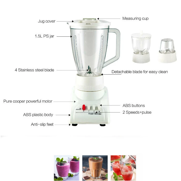 300W Home Portable Electrical Appliance Electric Plastic Jar Table Blender For Household